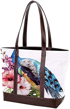 Tote Bag, Tote Bag za žene, Tote Bag, Tote Bag estetski, ženske Tote Torbe, cvijet paun životinja ptica uzorak
