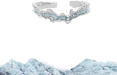 Modni prstenovi za žene rainestone široke narukvice za lemljenje kristalno maštovito dugo srebro