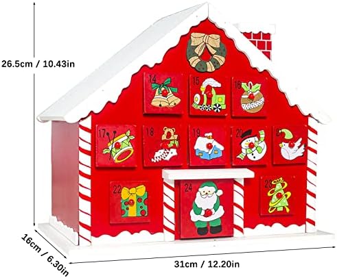 Božić Ukras Painted Snow Roofed Cottage Countdown Kalendar Storage Box Dekoracije Božić Pokloni