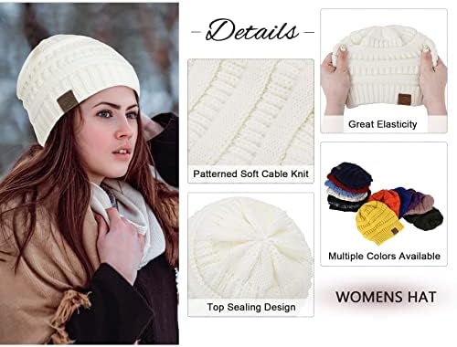 Zando Beanies ženske satenske kapice za žene topli zimski šeširi za žene debele pletene kape za zimu