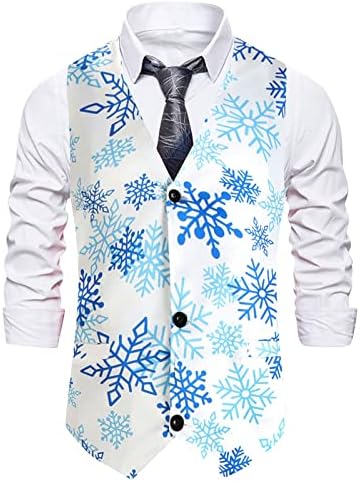 Božićni prsluci za mens bez rukava jednokratno odijelo smiješno partijsko stablo Snowman Print Business