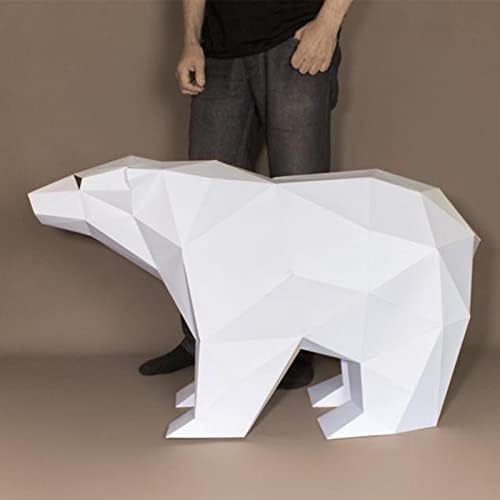 Polarni medvjed 3D papir Skulptura papira Model origami puzzle DIY ručno rađena igra papir trofej