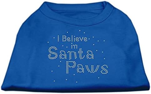 Mirage Pet proizvodi 14-inčni vjerujem u majicu za ispis Santa Paws za kućne ljubimce, velike, aqua