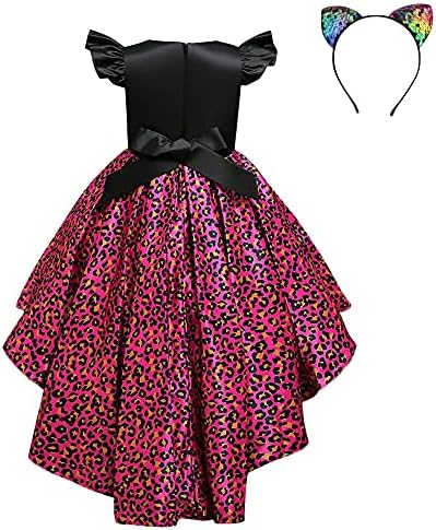 Idopip cvjetna djevojka Leopard Visoka niska haljina Tutu za djecu Baby vjenčani zabava princeze haljine