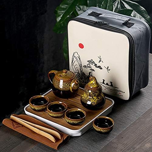 NfGuy prijenosni set čaja sadrži 1 čajnik 4 čaj 1 čaj Caddy čajnik za čajnik, kineska putovanja keramičkom prenosivom