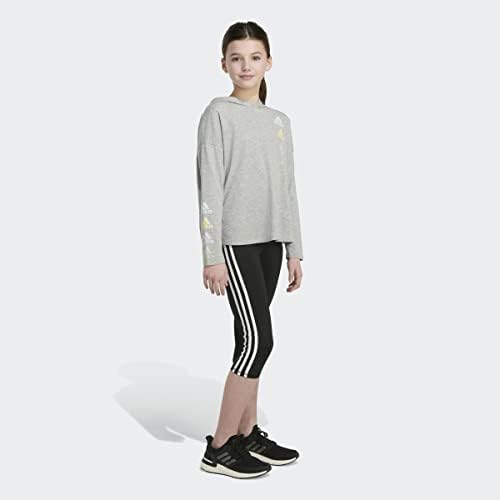 Adidas Girls 's kapuljačom s dugim rukavima Heather grafički tee
