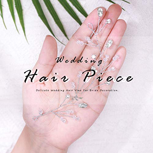 JAKAWIN Bride Crystal Wedding Hair Vine Rhinestone hair Piece Bridal Headpiece Silver hair Accessories