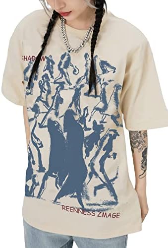 Vamtac Muške Velike Grafičke Majice Y2k Vintage Grafiti Boja Za Kravate Kratke Rukave Košulje Streetwear