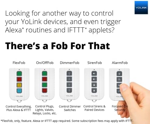 Yolink On / Offfob Programibilan 2-uređaj / grupni pametni FOB, Lora Extreme Dug Raspon za upotrebu sa Yolink