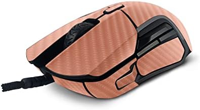 Koža od karbonskih vlakana MightySkins kompatibilna sa SteelSeries Rival 5 mišem za igre-čvrsta breskva / zaštitna, izdržljiva teksturirana završna obrada od karbonskih vlakana / jednostavan za nanošenje i promjenu stilova / proizvedeno u SAD-u
