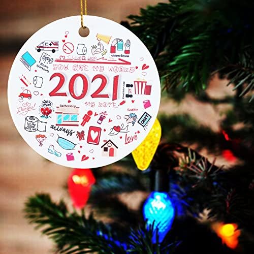 Ukrasi za božićnu jelku 2021, Nove godine sa dvije strane štampani spomen 2021 nedostatak zaliha i svakodnevnog