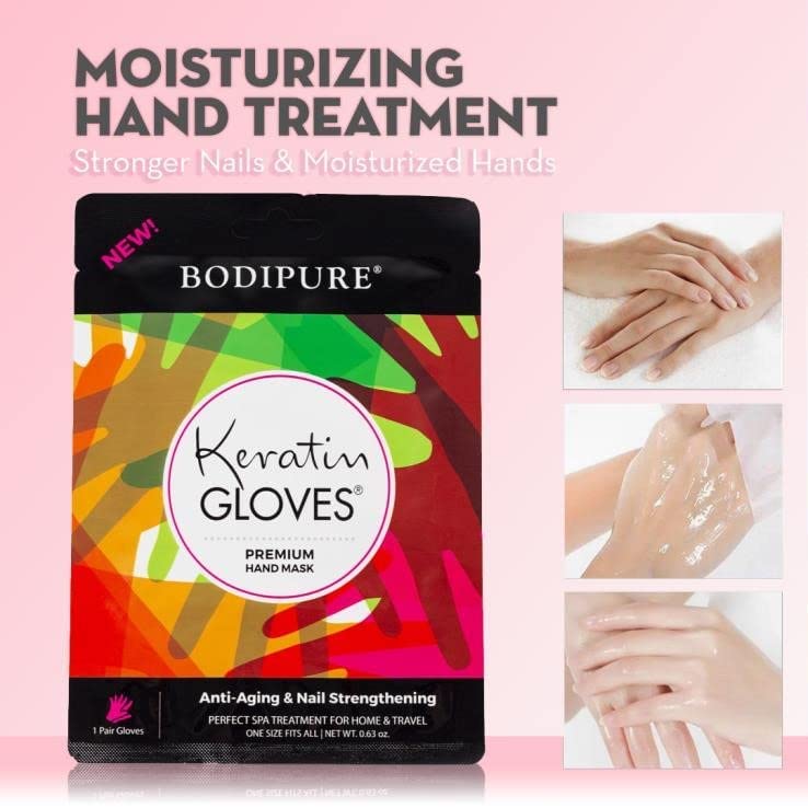 Bodipure Premium keratinske rukavice i paket čarapa - maske za ruke za jačanje noktiju i hidratantne maske