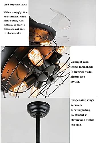 CUTYZ stropni ventilator sa svjetlima, ventilatori sa svjetlima i daljinskim upravljačem Industrijska