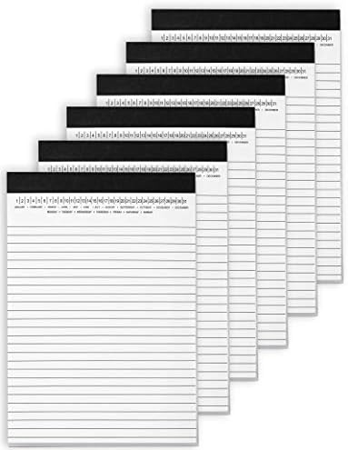 Mymazn Bundle: Legal Pads 8.5 x 11 + Legal Pads 5 x 8 sa datumom na vrhu, Narrow Ruled, White Note Pads College