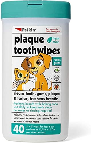 Petkin dentalne maramice za mačke i pse, 40 maramica-prirodna Formula čisti zube, desni & osvježava