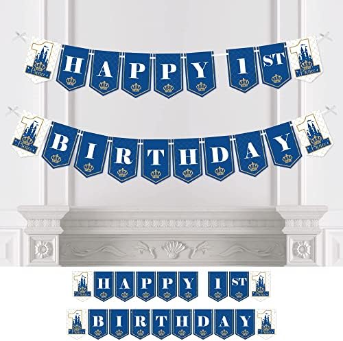 Velika tačka sreće 1. rođendan Royal Prince Charming - prvi rođendanski zabava Baner - zabavni ukrasi