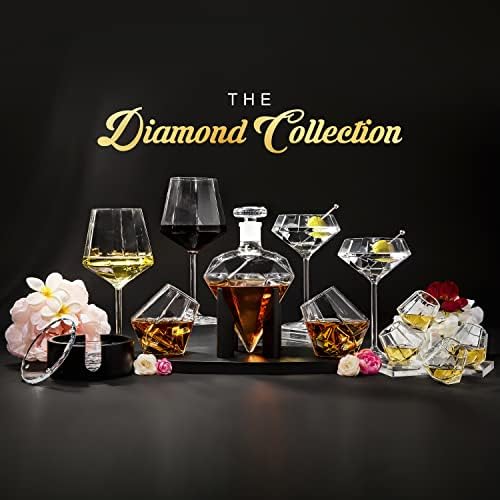 Dragon Glassware naočare za viski, Clear Diamond Shaped koktel Barware, Unique Drinkware za vino i burbon, prirodno