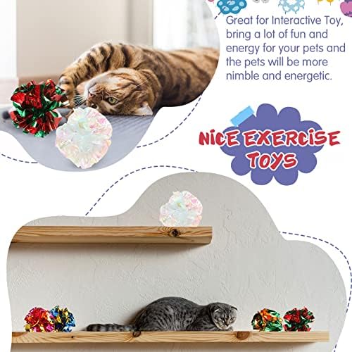 Hungdao 100 komada Crinkle Cat Balls Toys Bulk 2.3 Mylar Cat Balls Cat Interaktivna Crinkle Toys