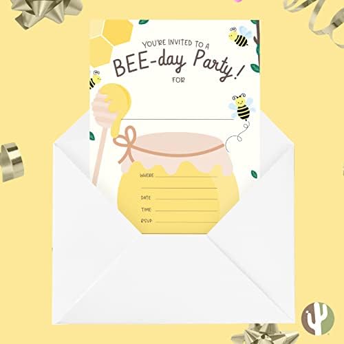 Bee Style 2 Pozivi za sretne rođendane Pozovite kartice sa koverte dječacima Dječji dječji zabava