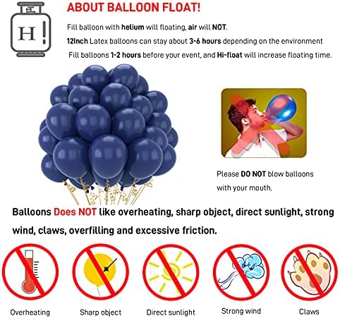 70pack mornarsko plavi baloni 12-inčni baloni za lateks helija za mornarsku plavu zabavu rođendan za