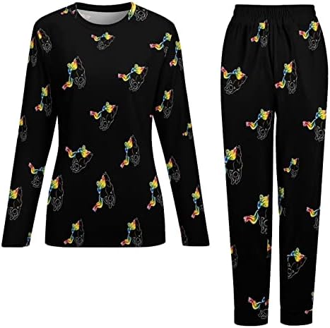 Šareni konj ženska pidžama Set Dvodijelnih dugih rukava i pantalona za spavanje Print Loungewear