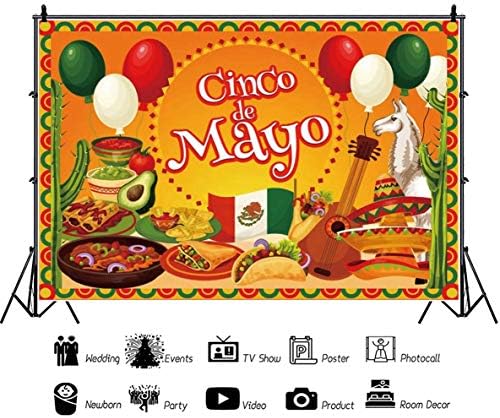 CSFOTO 5x3ft Happy Cinco de Mayo pozadina Meksička tema fotografija pozadina Cinco de Mayo