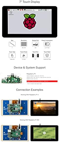 7-inčni kapacitivni ekran osetljiv na dodir za Raspberry Pi, 800×480, DSi interfejs,podržava Pi 4b/3b+/3A+/3B/2b