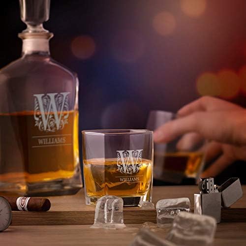 Maverton Whisky carafe + 4 naočare sa graviranjem-23 fl oz. dekanter klasičnih žestokih pića za