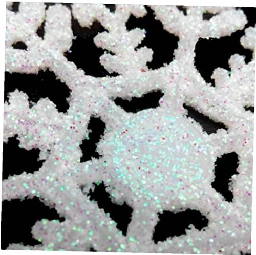 Zonster 12pcs / Set Sparkly Glitter Snowflake Božićni ukrasi Xmas Drveni vješalica Garland izrada Božića