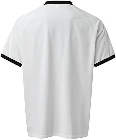 XXBR Muški sportski patentni zatvarač Henley majice, kratki rukav mišićni majica bez rukava Atletska vježba Ležerna