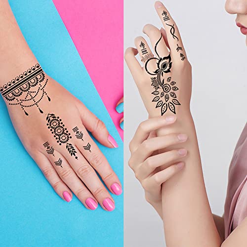 XmaSir 12 listova Henna tetovaže šablone Novi uzorak + 8 listova Henna tetovaža šablona za ruke