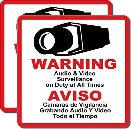 HDVIEW CCTV Sigurnosni znak, 2 pakete, komercijalni stupanj na otvorenom Unosni znak upozorenja,