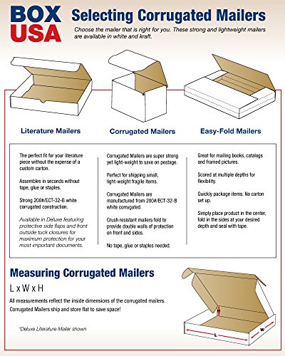 BOX USA Valoviti kartonski poštari, 14 x 14 x 4 inča, Tuck Top Jednodijelni, izrezani okviri