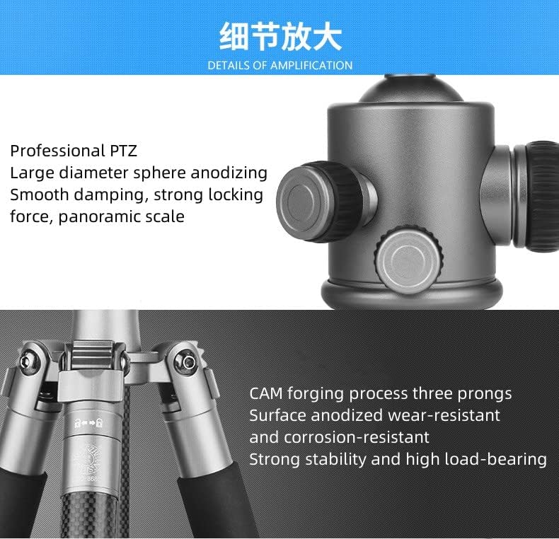 Carbon Fiber SLR fotoaparat Stalak za stalak za putovanja Prenosna panoramski skala lagana