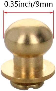 Bettomshin 5 seta 9mm okrugli glavi gumb Slotted vijci za zakovica za nokte za diy kožni zanat