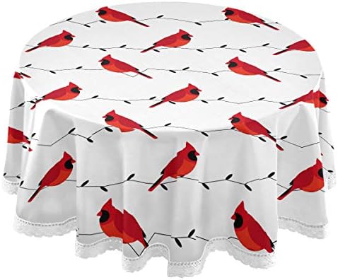 Dallonan Dekoracija tablice za zimske kardinale okruglog stola za okruglog stola, Sping Ljeto Jesenski