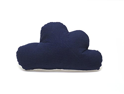 Blausberg Baby-Cuddle Cloud jastuk u obliku oblaka s jedne strane bijeli frotir-plave male tačke - Svi materijali
