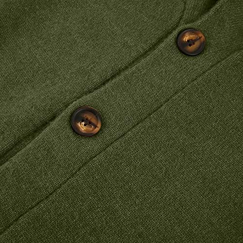 Dudubaby Cardigan džemperi za muškarce Casual Shawl dugih rukava na pletenima