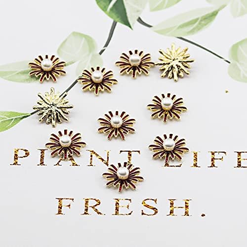 24 komada biserna emajla cvijeća za uljepšavanje splasnim gumbom za DIY zanatski projekat svadbene