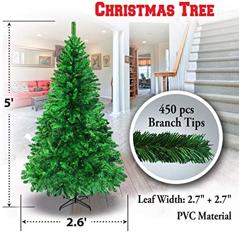 5 'zelena klasična borov božićni stablo umjetne realne prirodne grane-unlin 150cm Novo