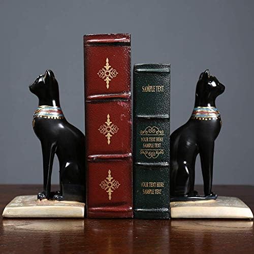 Liushi Bookends za teške knjige dekorativna, Bastet statua Egipatske mačke figurica boginje,