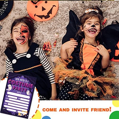 Deluxe Halloween ili kostim Party Invitacije, 25 kartica za popunjavanje sa kovertama, bundevom, duhom, čudovištem, slatkim trikom ili treticom, kutijom ili poslasticama za djecu rođendan ili za odrasle - 4 x6