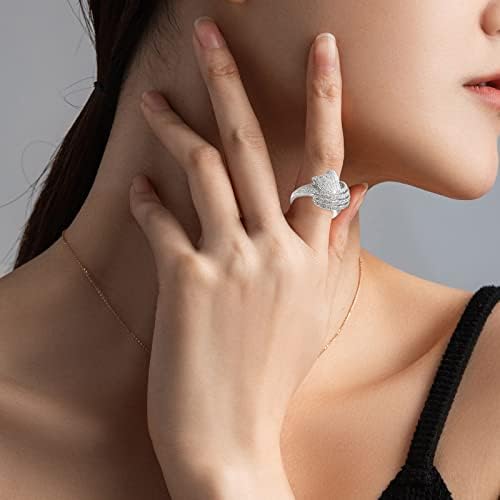 Žene Obećaj Ring Creative Valentinovo Dan Dijamantna prstena Luksuzna svadbena traka za žene za žene
