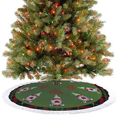 Suknja za božićnu drv sa tasselom, božićnim pletenim Xmas ukrasima mat, 30 Snowflake Tree Base Mat, Gnome