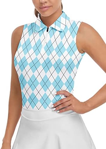 Soneven ženska golf košulja bez rukava od tiskanih polonih teniskih košulja vlage Wicking Athletic