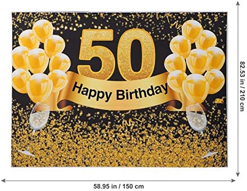 KESYOO Gold Decor Birthday Backdrop 50th Birthday Glitter Balloon Photography pozadina zid Photo Sign Photo Booth