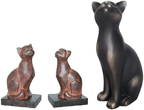 Udoban sat seoska kuća Home Decor kolekcija 1 par Cat Bookend i stojeći ukras za mačke, Poliresin,
