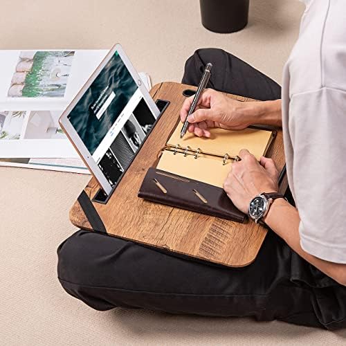 Laptop stol sa jastukom, prijenosni jastuk za laptop sa utor za olovke za pisanje, uklapa se do 15,6