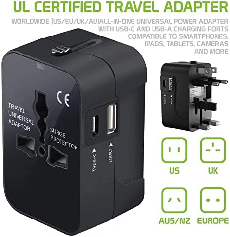 Putni USB Plus Međunarodni Adapter za napajanje kompatibilan sa LG Optimus zonom za Svjetsku snagu za 3