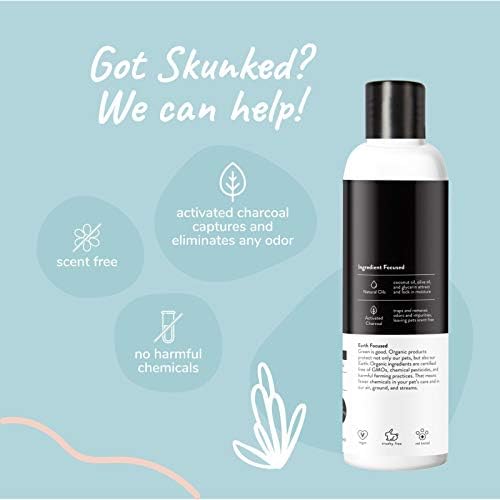 kin+kind Skunk šampon za pse & amp; mačke-aktivirani ugalj za uklanjanje mirisa - siguran za pse i mačke, uklanja